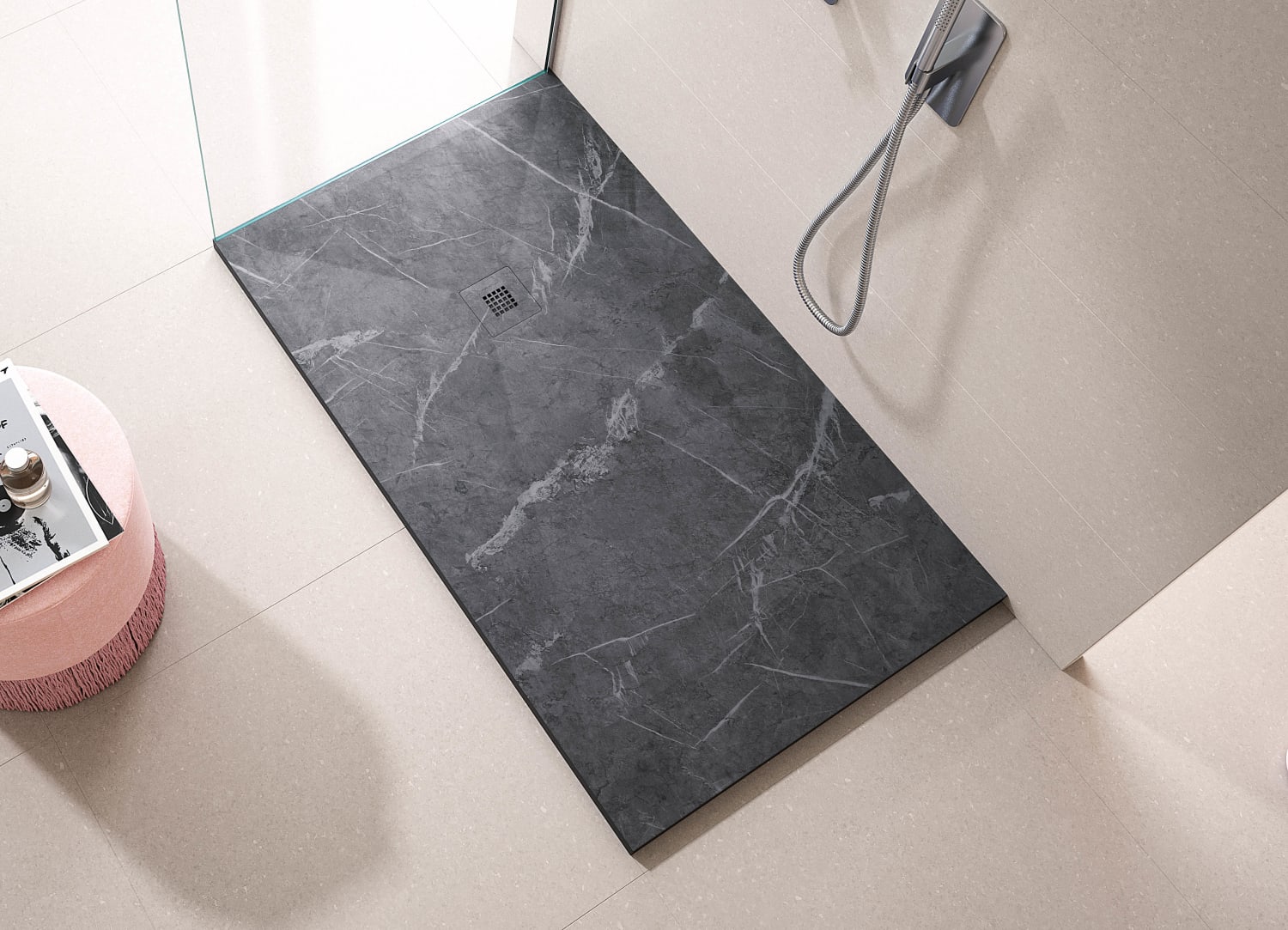 Platos de ducha de resina decorados Bruntec Stone 3D Mármol Principal 0