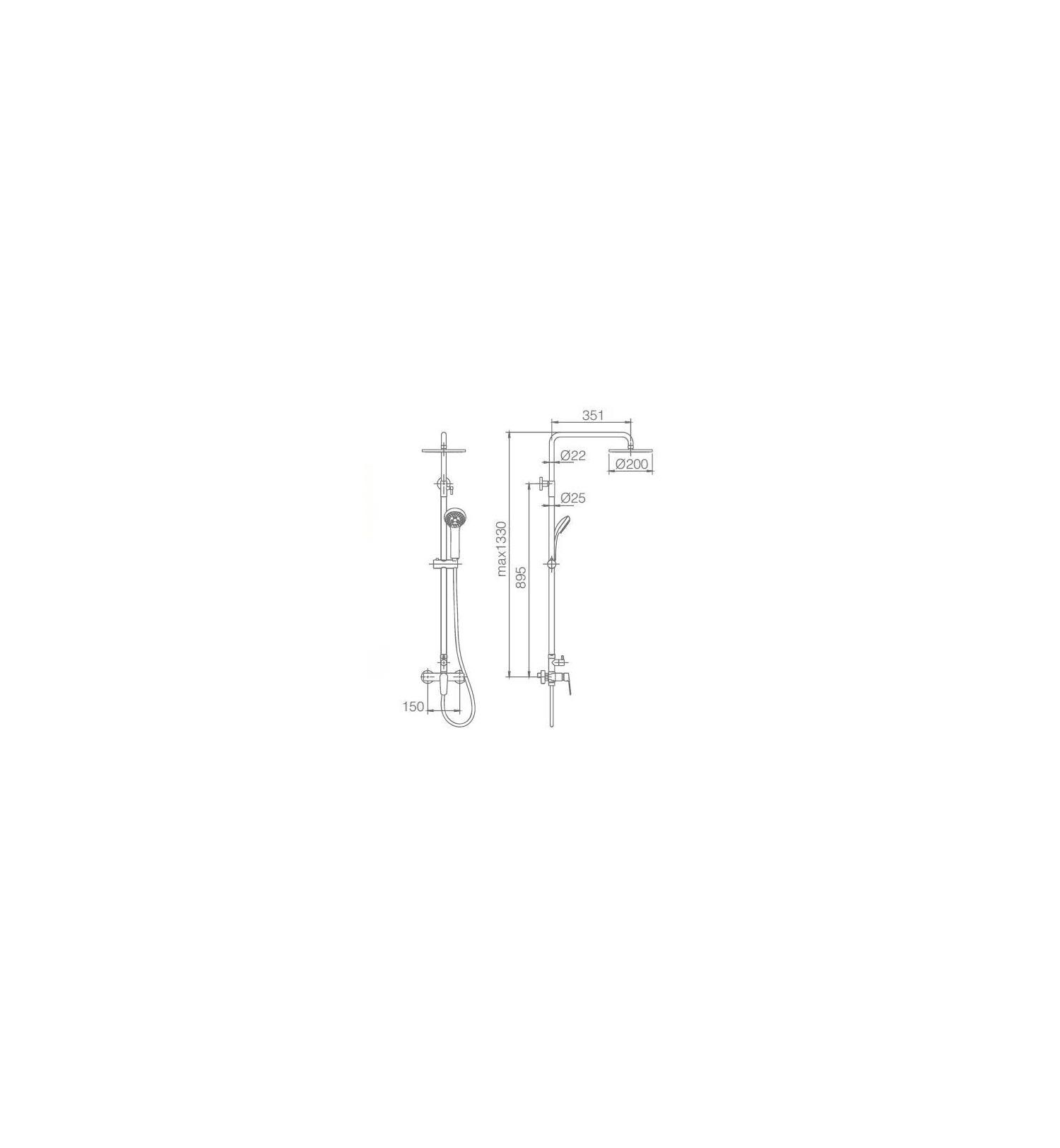 Conjunto de ducha Imex Bélgica Croquis 4