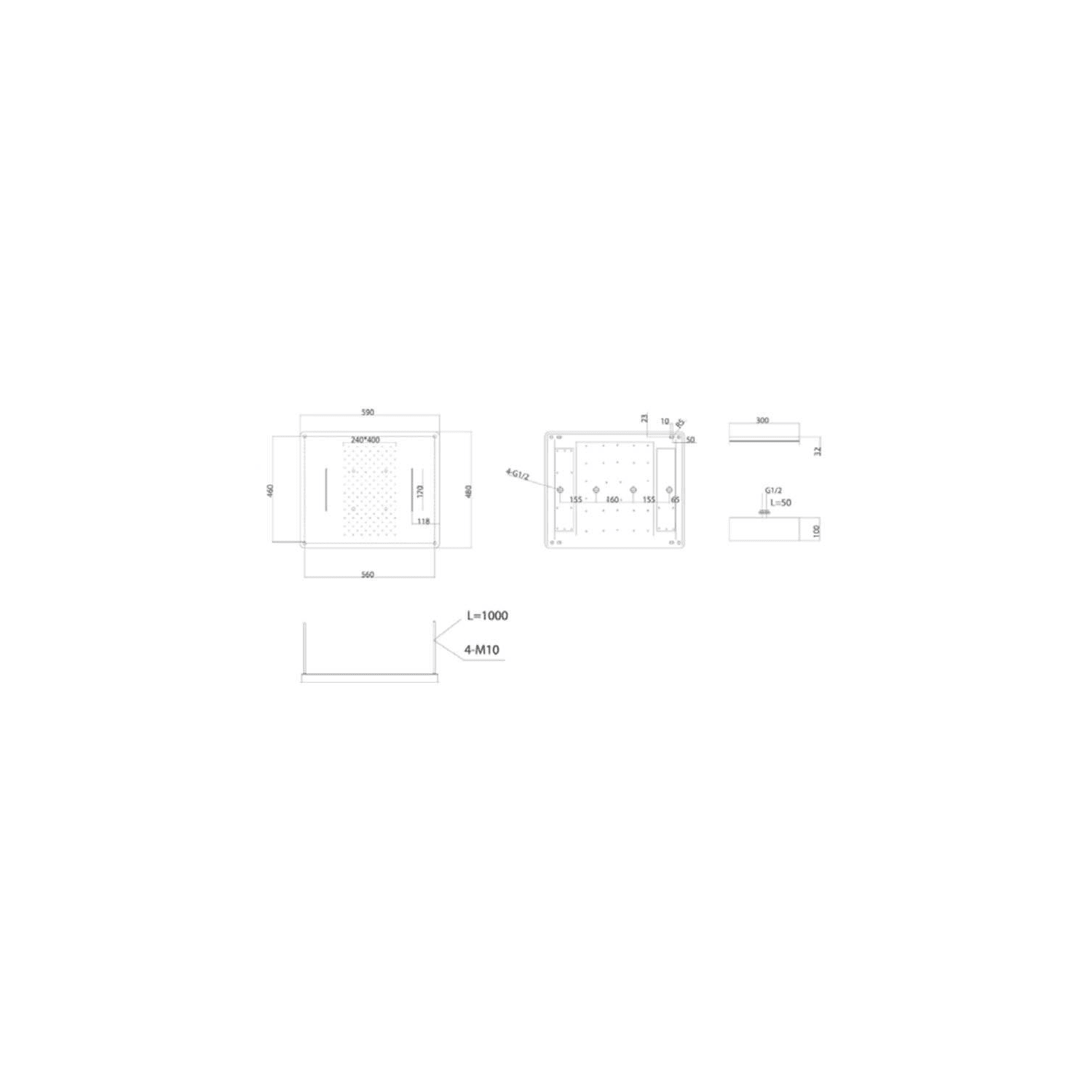 Conjunto de ducha empotrado Imex Sumatra Croquis 7