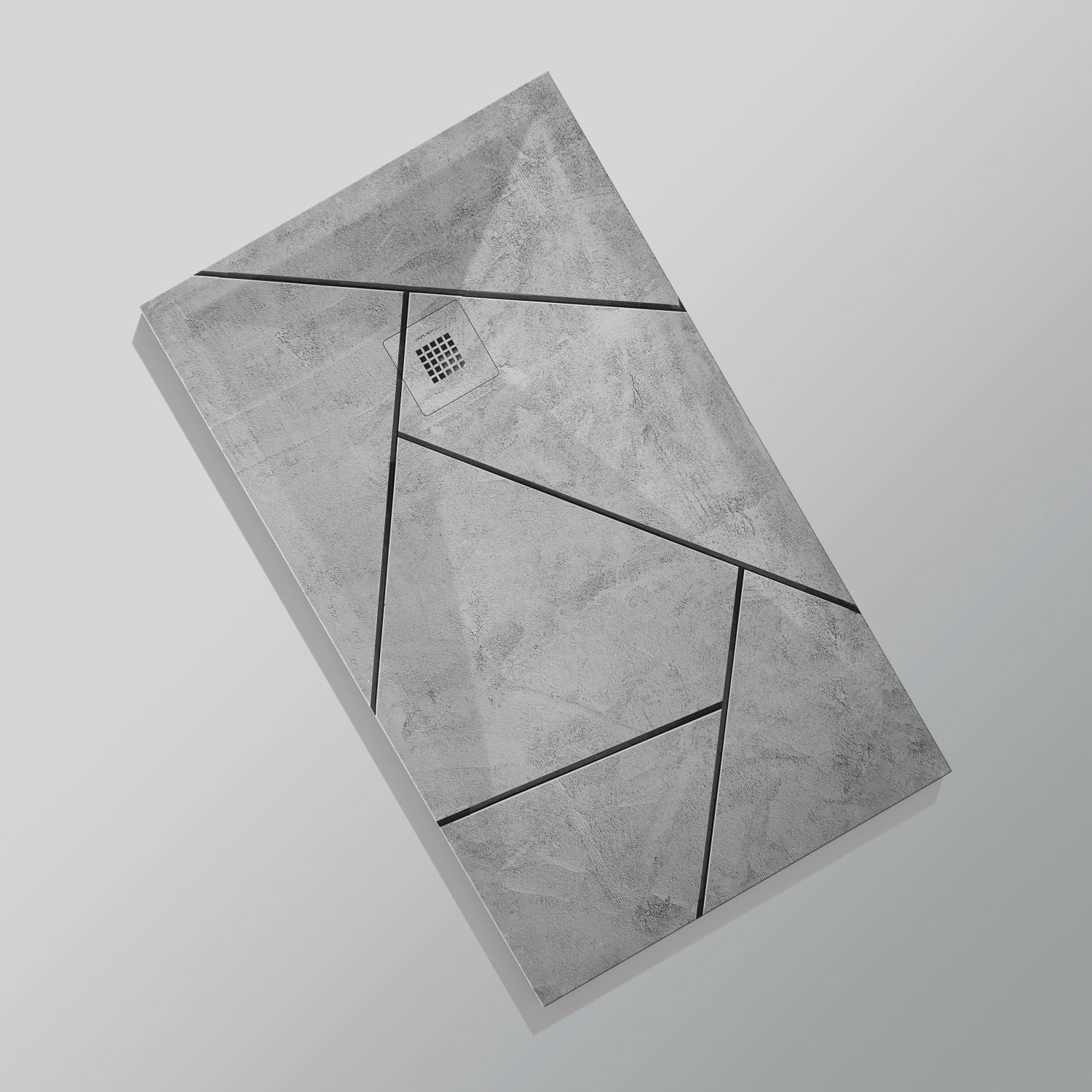 Platos de ducha de resina decorados Bruntec Design 3D Cemento opción 13