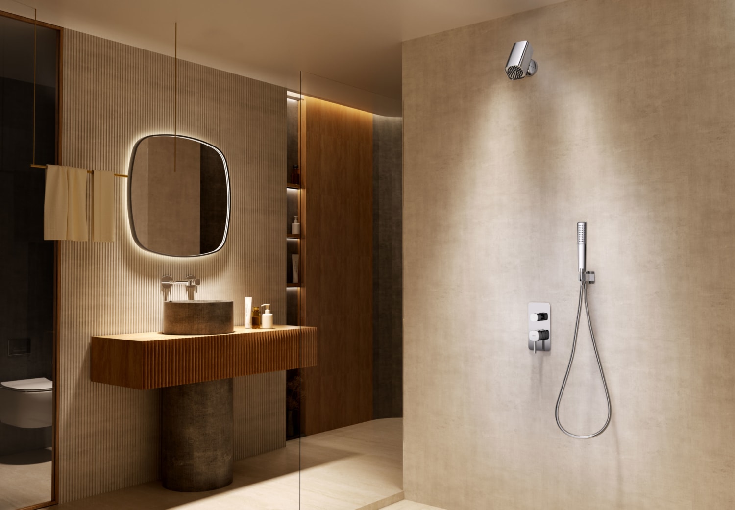 Conjunto de ducha empotrado con rociador movible Imex Toscana Ambiente 9