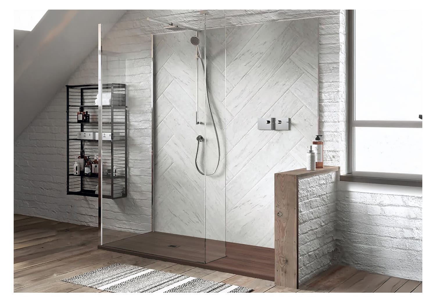 Plato de ducha Bruntec Wood Ambiente 2