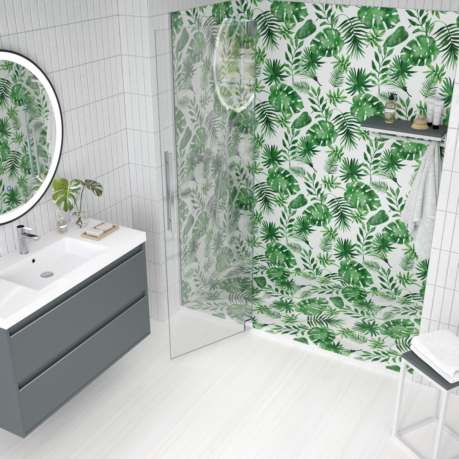 Platos de ducha de resina decorados Bruntec Design 3D Natura Ambiente 1