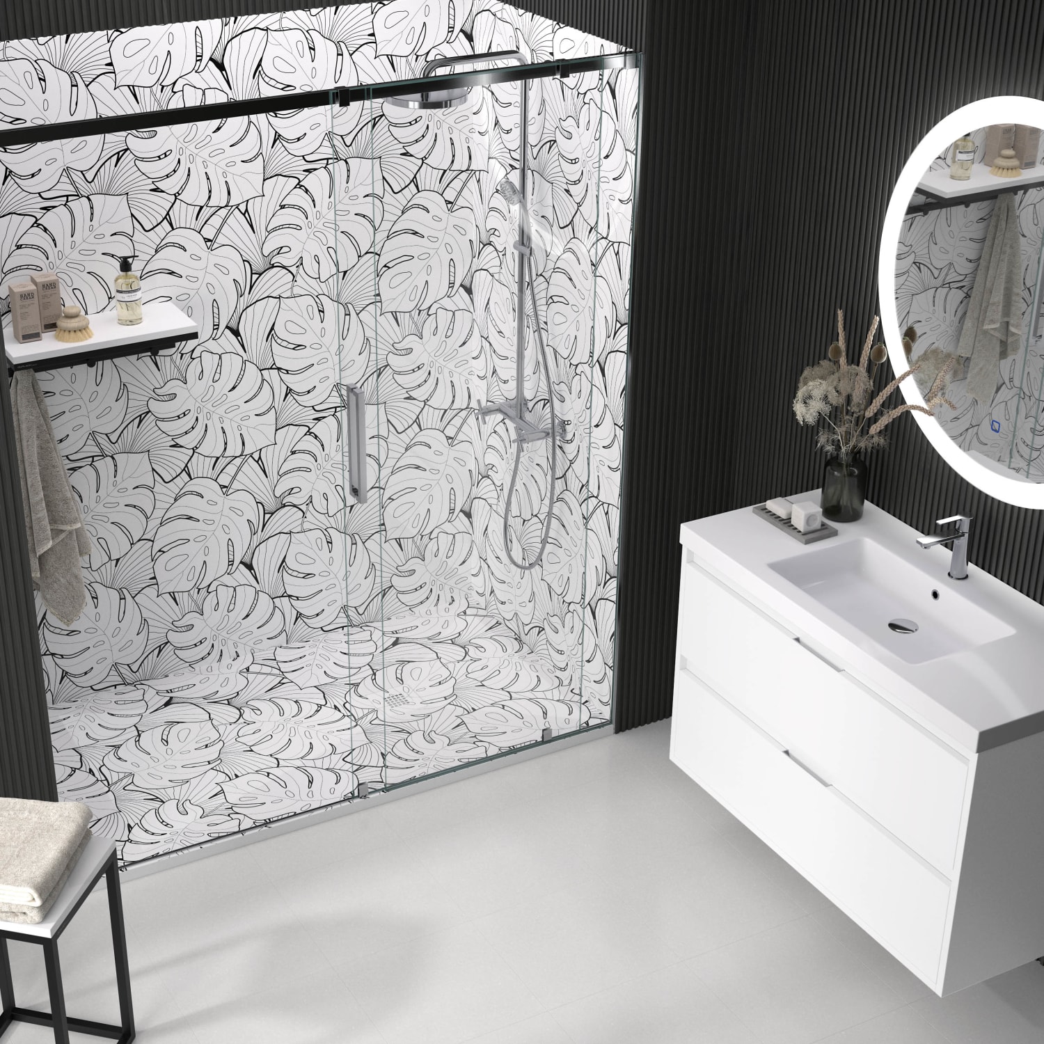 Platos de ducha de resina decorados Bruntec Design 3D Natura Ambiente 3