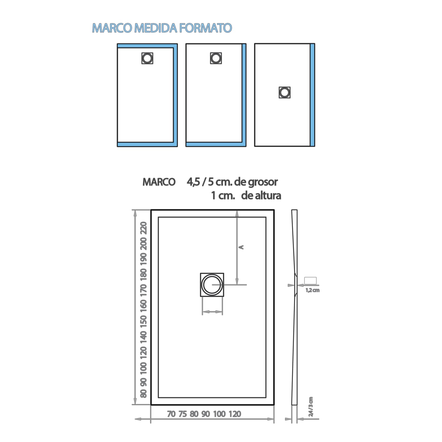 Plato de ducha Bruntec Frame Croquis 9