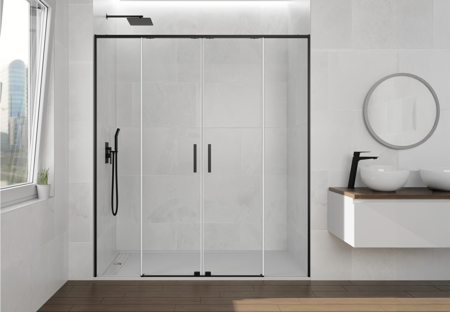 Mampara de ducha GME Twenty negra Spazio Principal 0