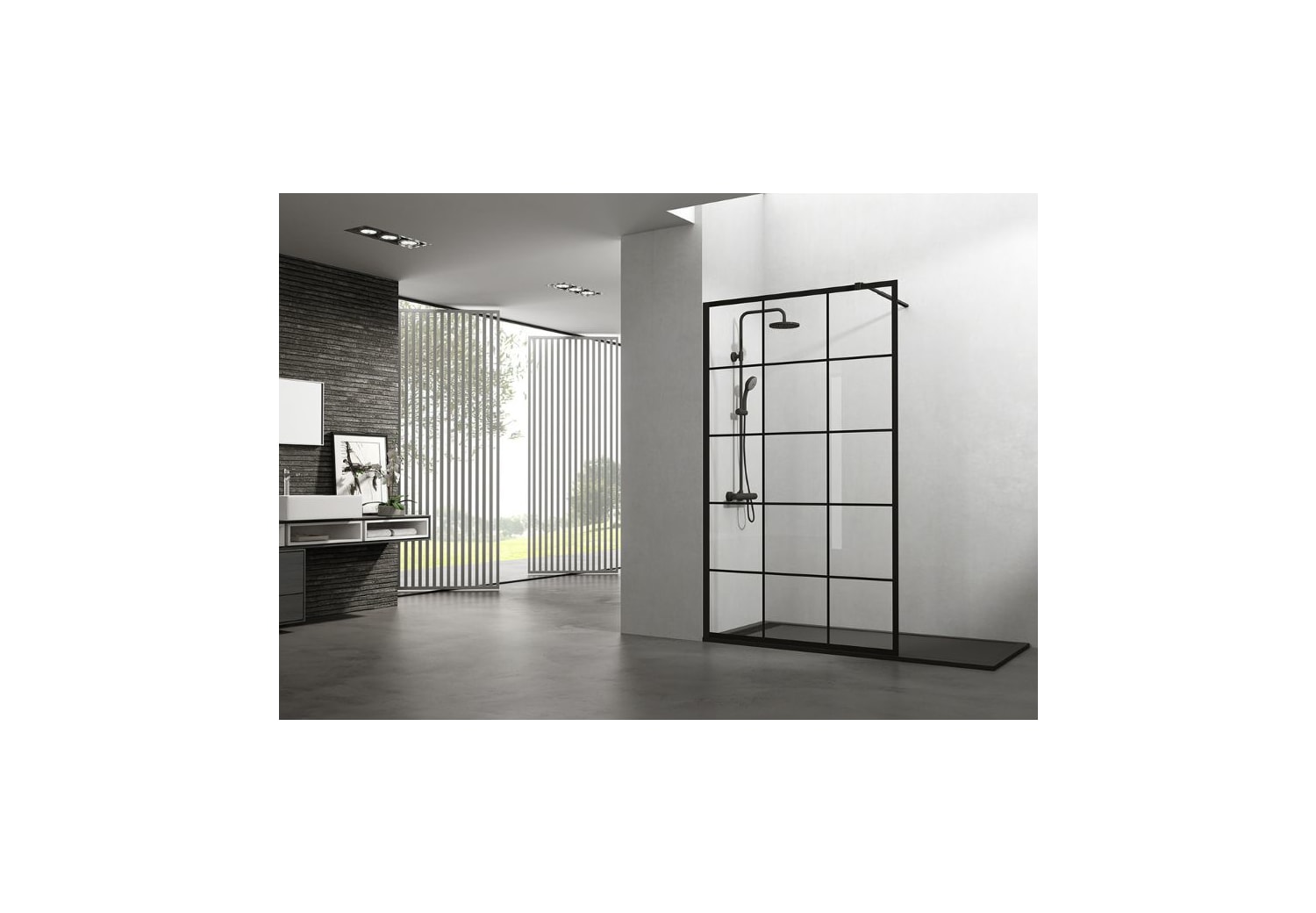 Mampara de ducha GME Screen Black Chess Ambiente 2