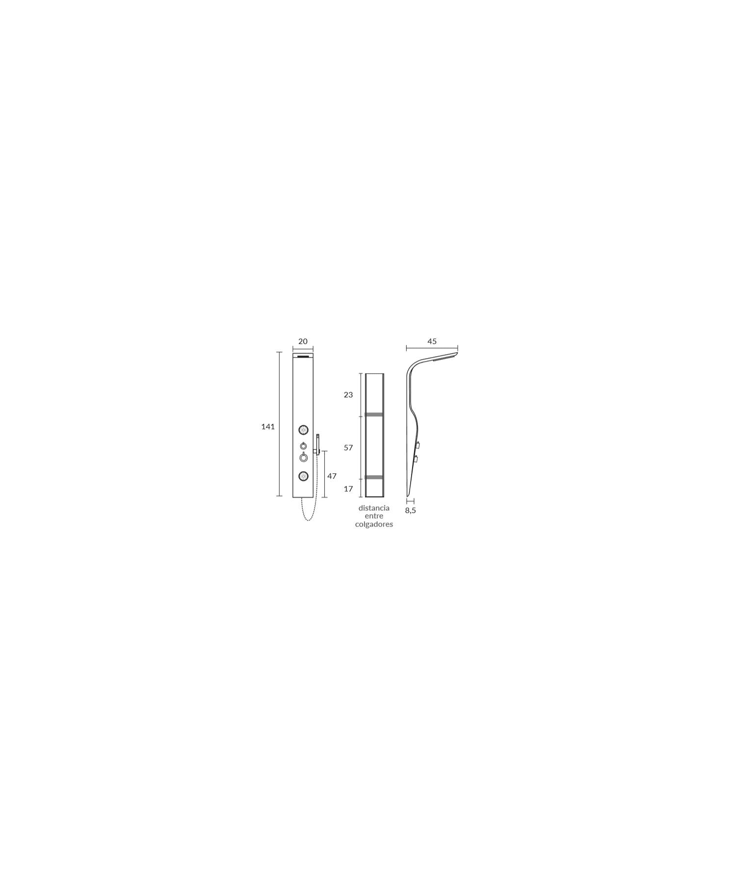 Columna de ducha Sagobar Mul Croquis 3