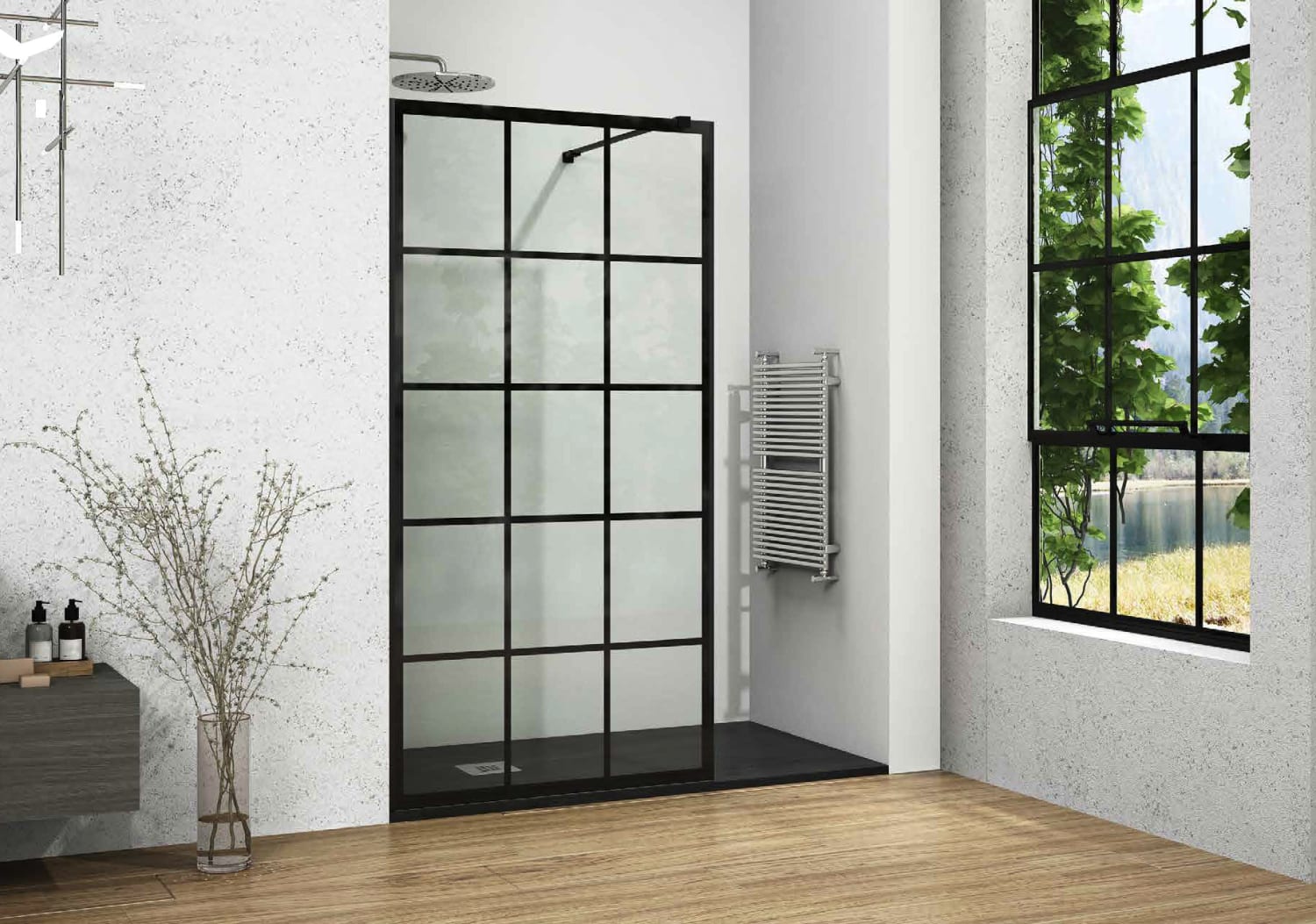 Mampara de ducha Glassinox Aiki Palillería Principal 0