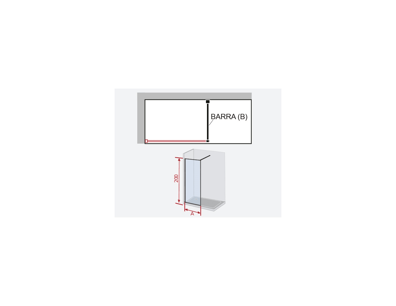 Fijo de ducha Mampara Kassandra Fresh Arena (FA 633) Croquis 10