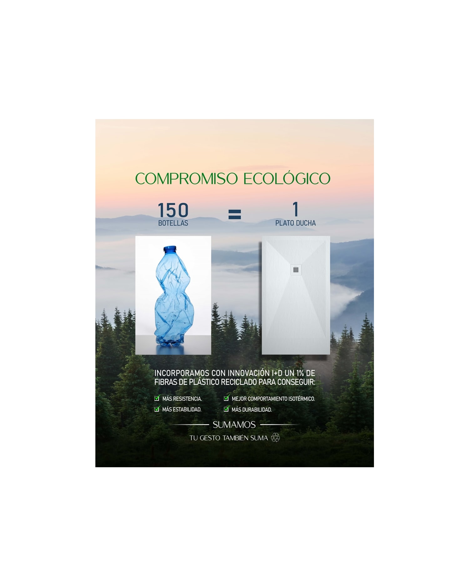 Plato de ducha de resina Bruntec Design Sierra Nevada St opción 4