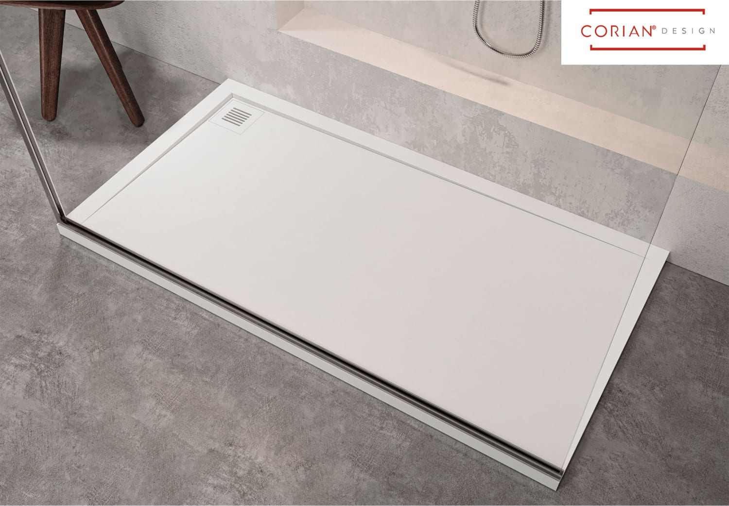Plato de ducha Solid Surface Corian DuPont Hidronatur Centauro Detalle 1