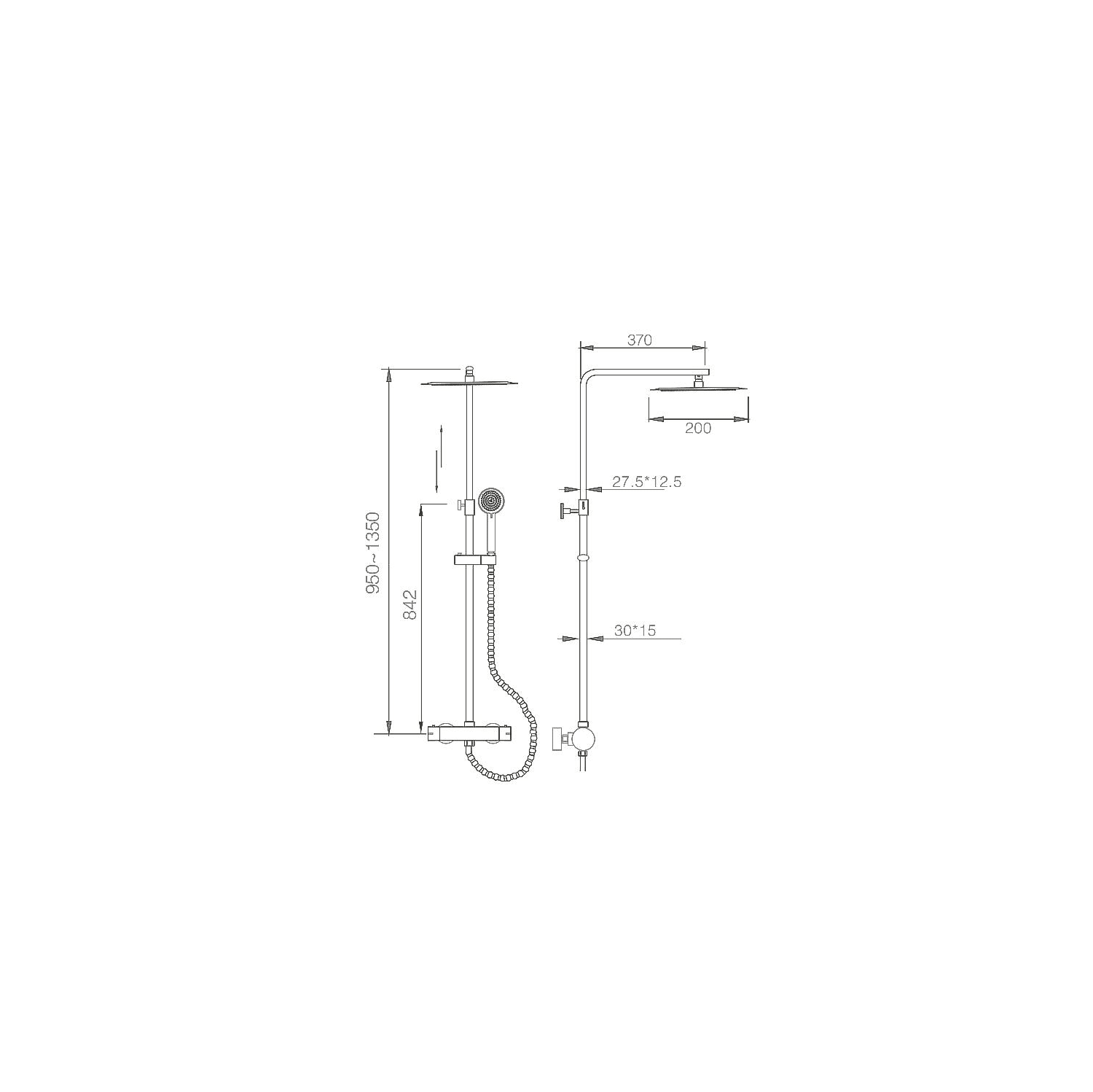 Conjunto de ducha Imex Praga Croquis 5