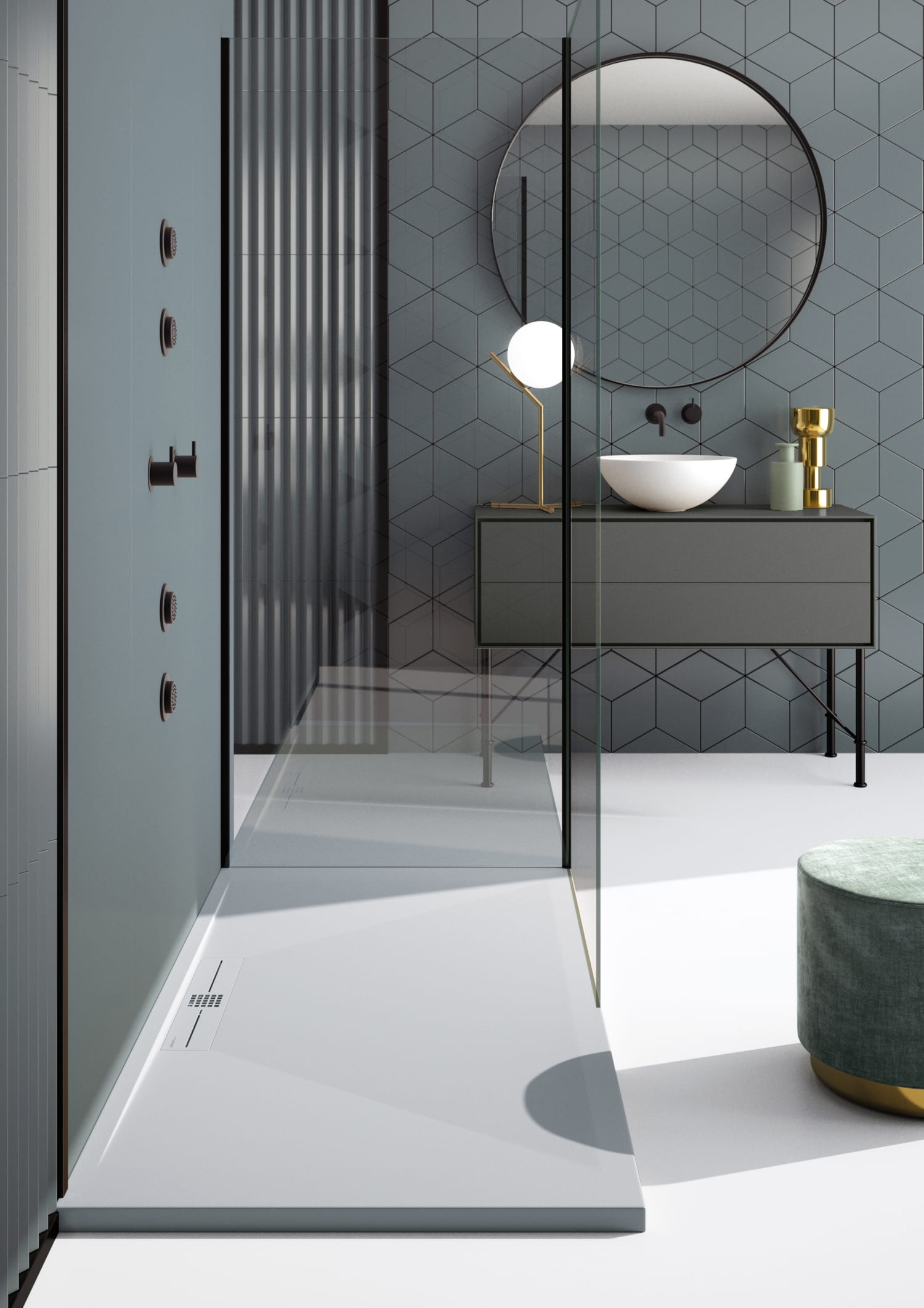 Plato de ducha Bruntec Design Tiden Ambiente 1