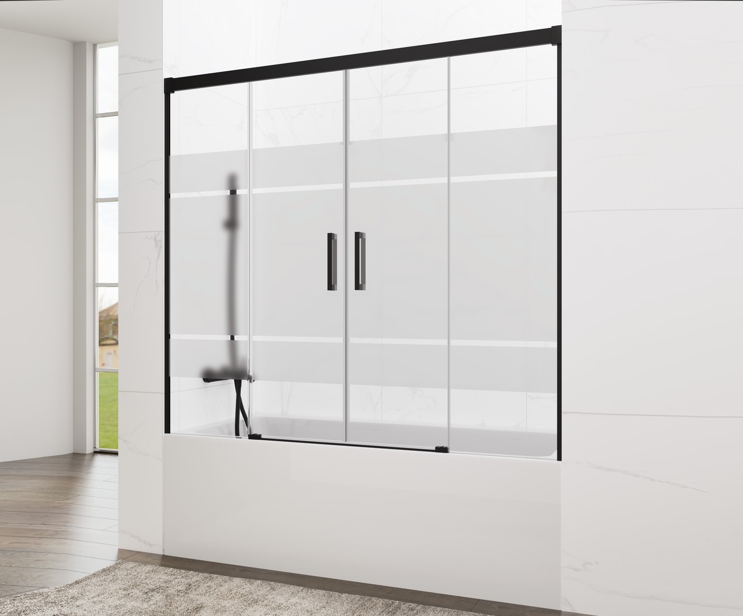 Mampara de bañera GME Basic negro mate Spazio Principal 1