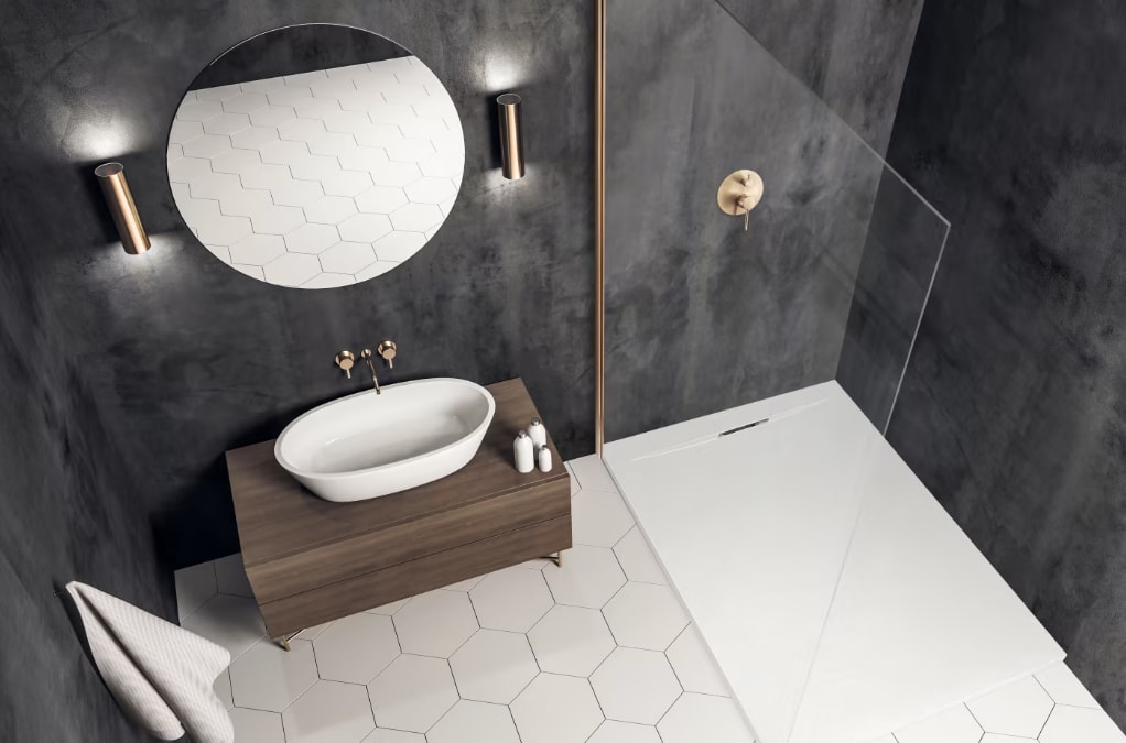 Cuartos de baños pequeños modernos con platos de ducha