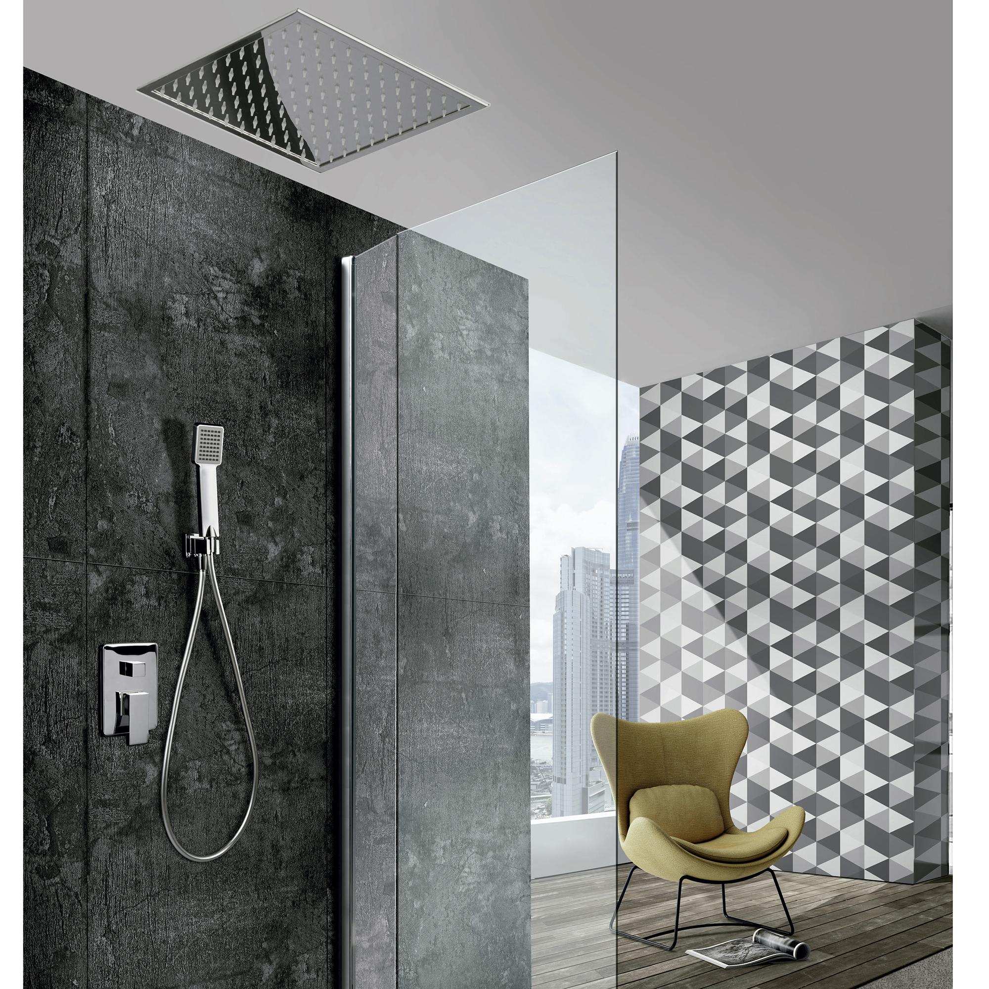 Comprar Conjunto de ducha /bañera empotrada pared negro mate de 3