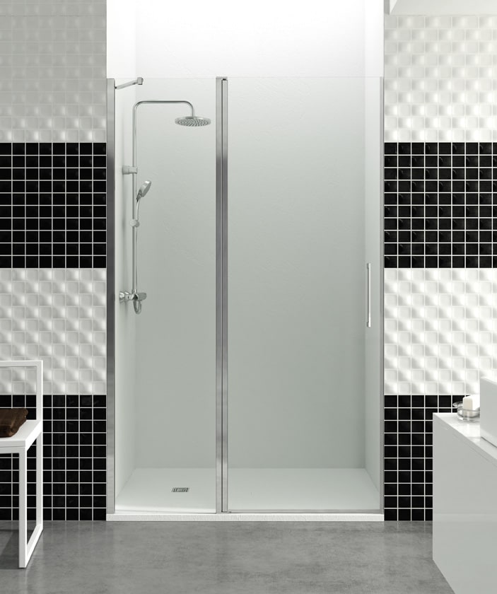 Mampara de ducha de una puerta abatible sin cierre ✓ Open A free