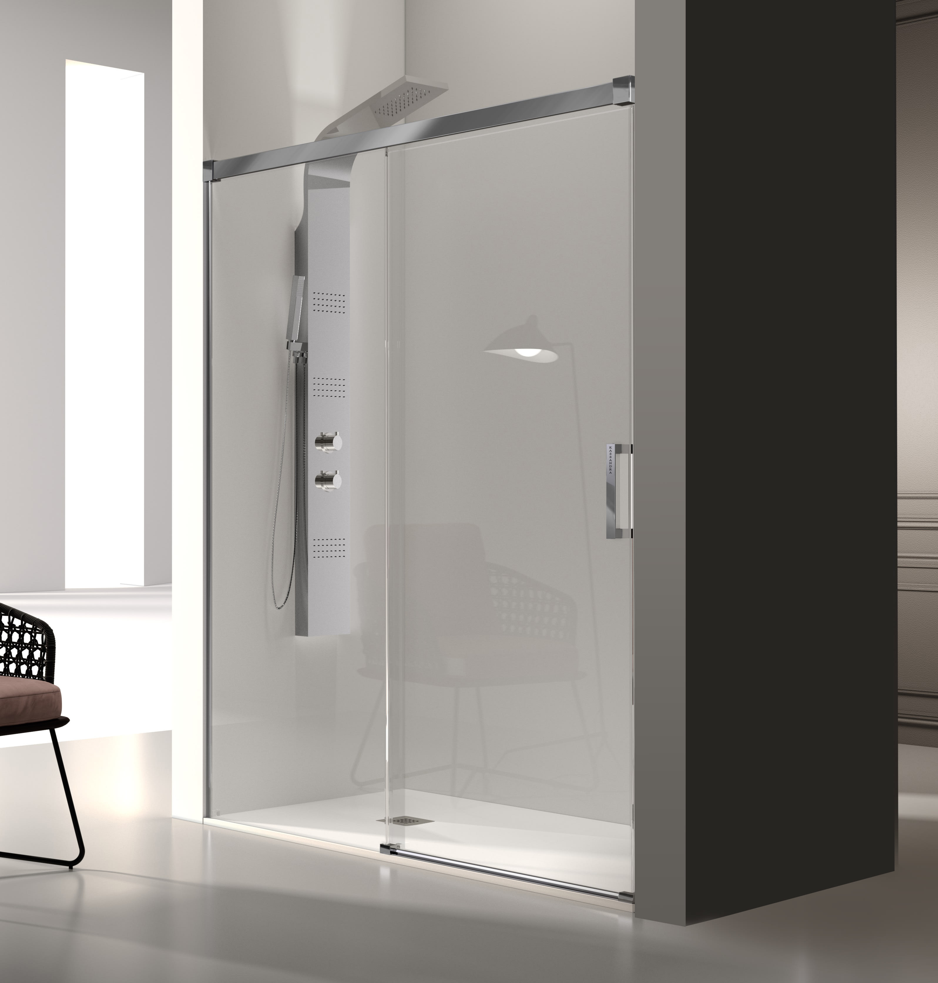 Mampara de ducha de 1 puerta corredera y 1 Fijo HR/FDC700