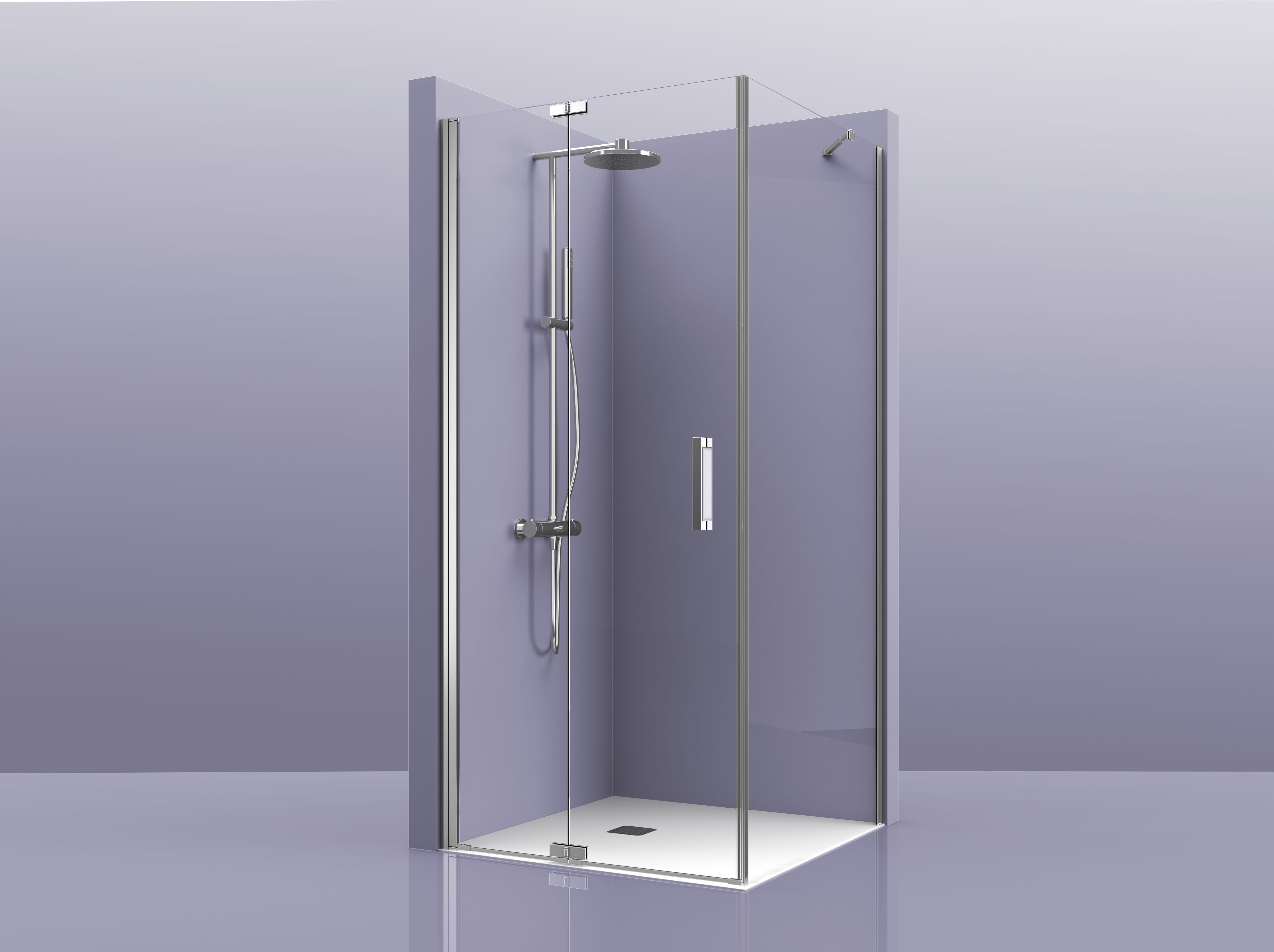 Mampara de ducha angular plegable y corredera Mod RH1720 - Mamparas de ducha  a medida