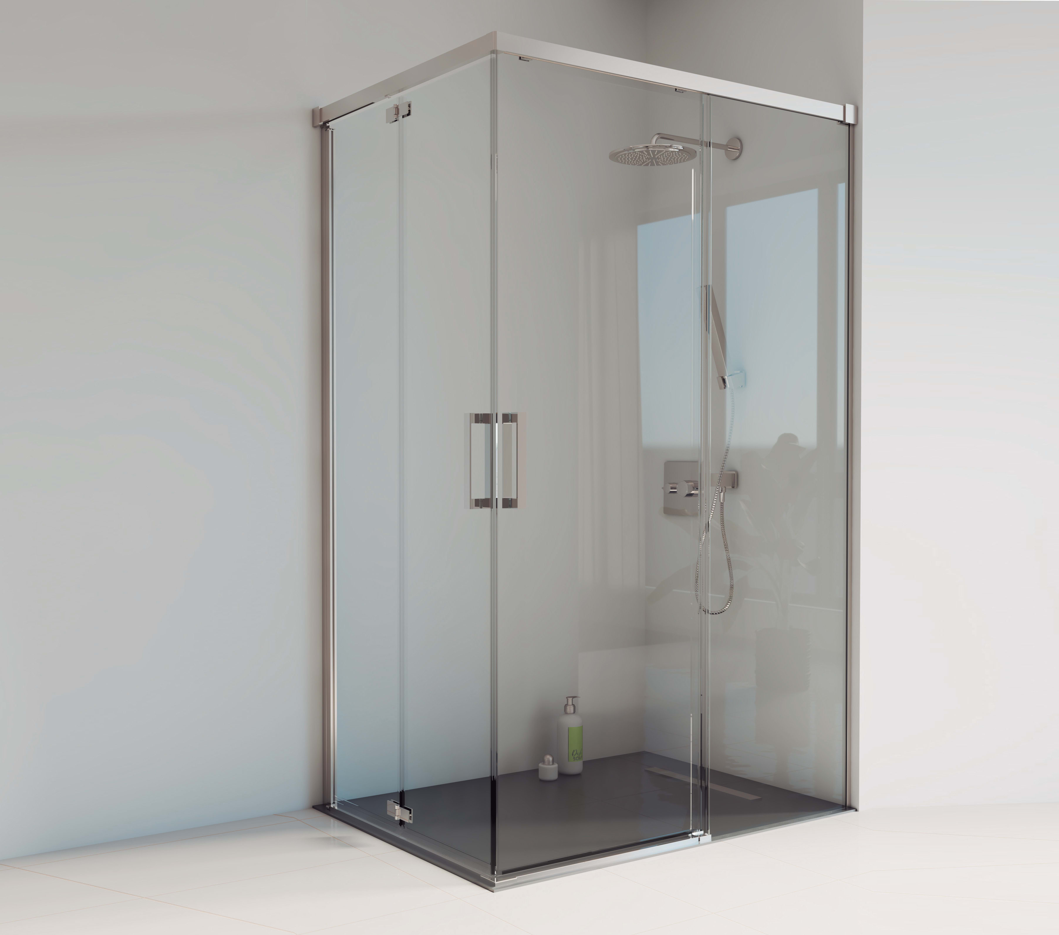 Mampara de ducha plegable Glass con lateral GME (Combi 1), Decorabaño  [2024]