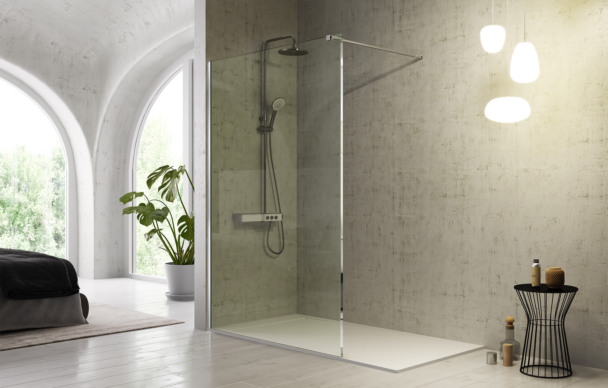 Mampara de ducha fija sin brazo Serie Fresh de Kassandra - La fontanería en  casa