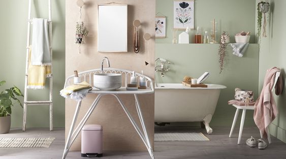Decoración de baños en tonos pastel