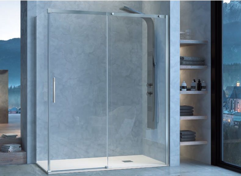 mampara para ducha con cristal transparente
